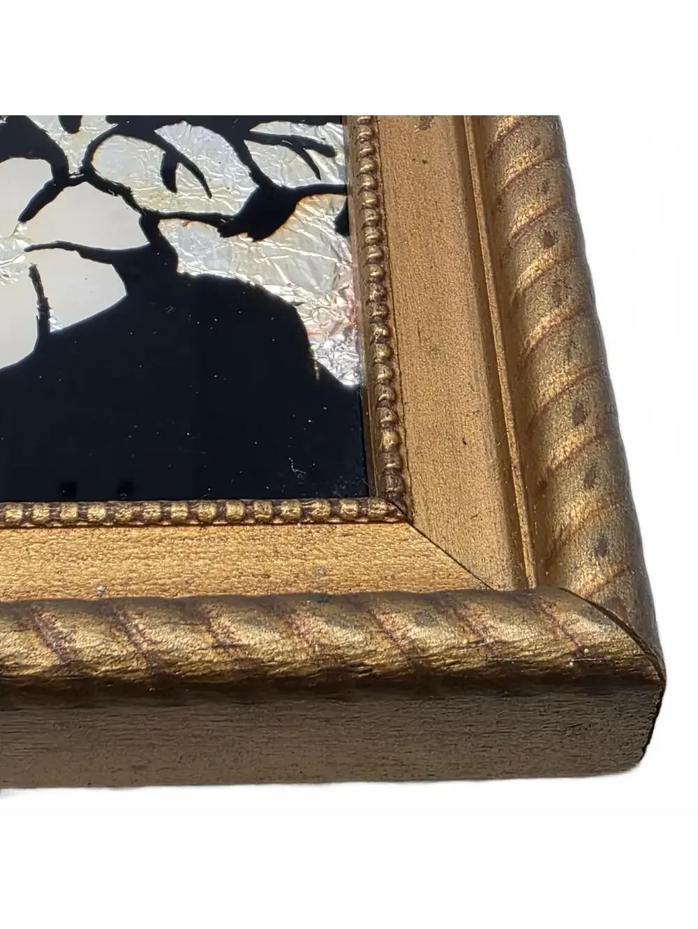 Vintage 1940s Reverse Glass Foil Bird Art Radio Picture Frame Co